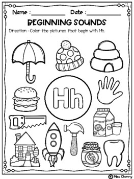 free beginning sounds coloring pages by miss cherry tpt