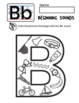 Beginning Sounds Worksheets, All Letters by Katie Anselmo Design