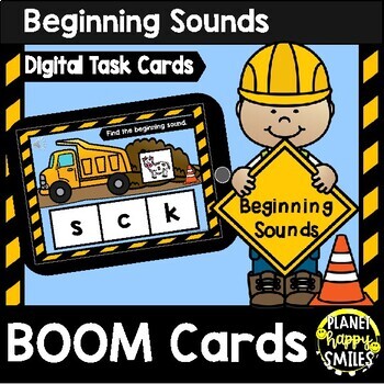 Preview of Beginning Sounds Construction Theme BOOM Cards