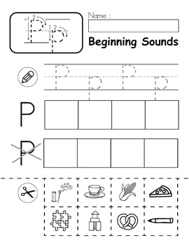 Beginning Sounds Cut and Paste Activity by MissMissG | TpT