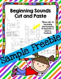 Beginning Sounds Cut and Paste Letters Phonics FREEBIE Sample