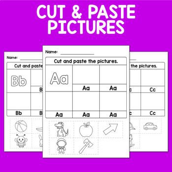 Preview of Beginning Sounds Cut and Paste Pics