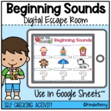 Beginning Sounds Digital Escape Room | Google Sheets™️