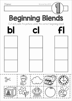 Beginning Blends and Digraphs Mats and Worksheets by Lavinia Pop