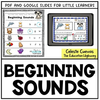Preview of Beginning Sounds Print and Digital