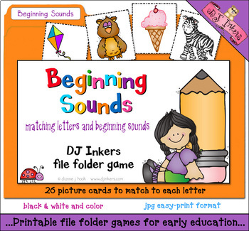 Preview of Beginning Sounds File Folder Game - Matching Letters and Pictures