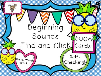Preview of Pineapple Beginning Sounds Find & Click Boom Cards!