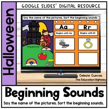 Preview of Beginning Sounds Halloween Edition: Sort it