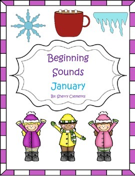 Preview of Winter Beginning Sounds | Cut and Paste