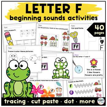 Preview of Alphabet Letter Recognition & Beginning Sound Activities LETTER F Worksheets