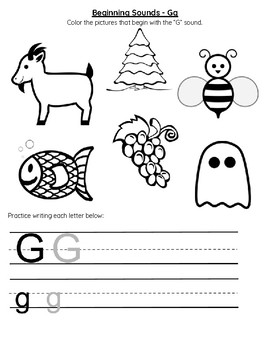 beginning sounds letter g by math is all you need tpt