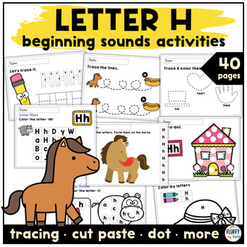 beginning sounds letter h worksheet by fluffy tots tpt