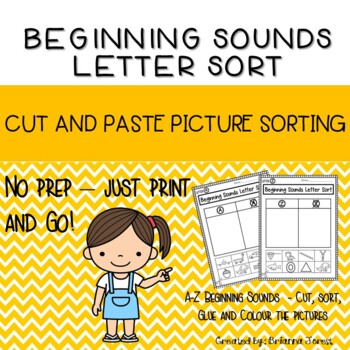 Preview of Beginning Sounds Letter Sort - Phonics Activity