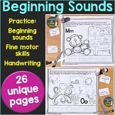 Beginning Sounds (Phonics) Practice Pages No Prep, 26 Uniq