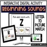 Beginning Sounds Match Digital Task Cards | Initial Sounds