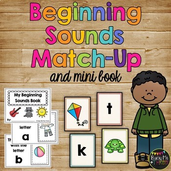 Preview of Beginning Sounds Match Up l Letters of the Alphabet l Game and Interactive Book