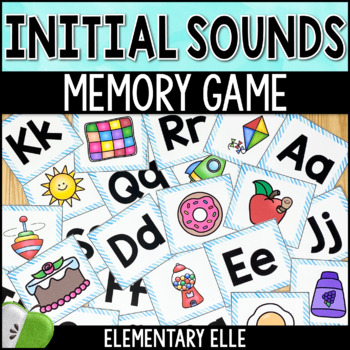 Preview of Beginning Sounds Memory Game | Phonics Center Task Cards