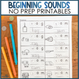 Beginning Sounds: No Prep Printables