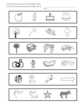 Beginning Sounds Oddity Task Worksheets by Rohn's Rockin' Kindergarten