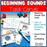 Beginning Sounds Phonics Activities Task Cards with Sound Boxes