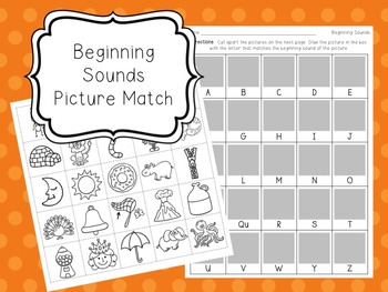 Preview of Beginning Sounds Phonics Activity