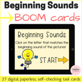 Beginning Sounds Phonics BOOM Cards Digital Task Cards for