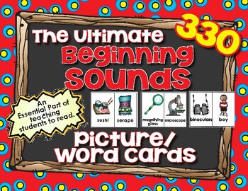 Preview of Beginning Sounds Picture Cards - Ultimate Pack of 330 5x7 Picture/Word Cards!