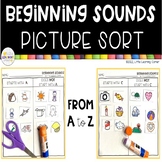Beginning Sounds Picture Sort Worksheets | Cut and Paste