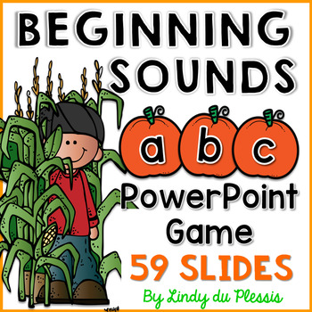 Preview of Fall Beginning Sounds phonics PowerPoint Game