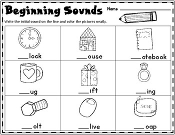 Beginning Sounds Print and Go by Bilingual Teacher World | TpT