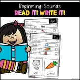 Beginning Sounds: Read It! Write It! Beginning Letter Soun