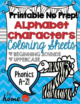 Preview of Alphabet Characters Beginning Sound Phonics Worksheets