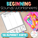 Beginning Sounds Worksheets- Printable Sorting Activities 