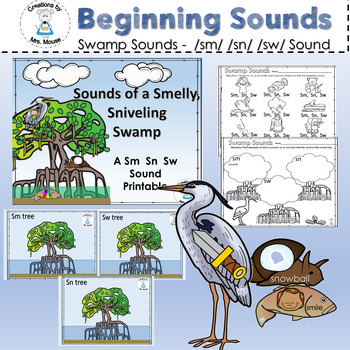 Preview of Beginning Sounds- Sounds of a Smelly, Sniveling Swamp - Blends SM, SN, SW