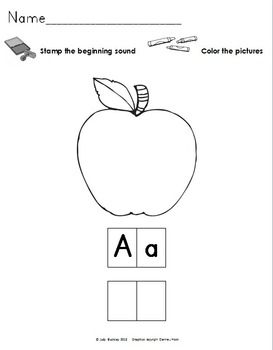 Alphabet - Beginning Sounds Stamp and Write the Room Centers by Judy ...