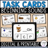Beginning Sounds Task Cards Printable and Digital Boom Cards™