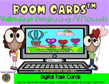 Preview of Beginning Sounds: Valentine's Day - Boom Cards for Distance Learning