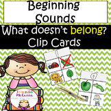 Beginning Sounds: Different Sounds Clip Cards