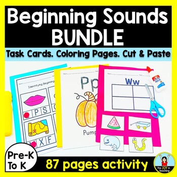 Pre-K Beginning Sounds Worksheet Bundle-Phonics Activity Bundle | TpT