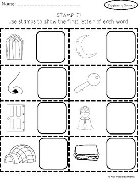 Beginning Sounds Worksheets - Beginning Sounds Literacy Center Activities