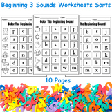 Beginning Sounds Worksheets - Color The Beginning Sound