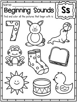 beginning sounds worksheets color by sound by my