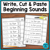 Beginning Sounds Worksheets: Cut and Paste Activities for 