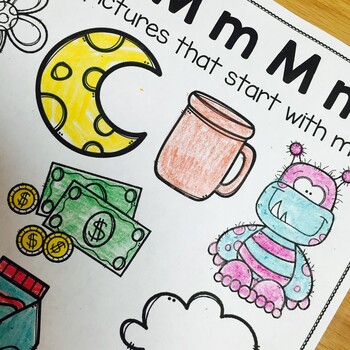Preview of Beginning Sounds Worksheets - Letter Sound Coloring Pages