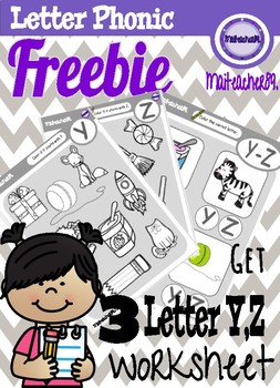 Preview of Beginning Sounds Worksheets Y,Z