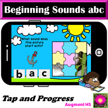 Preview of Beginning Sounds "a" "b" "c" on Boom Cards™ Back to School