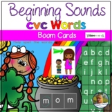 Beginning Sounds for CvC Words St Patricks Day | Boom Card