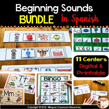 Preview of Sonidos Iniciales | BUNDLE | Beginning Sounds in Spanish