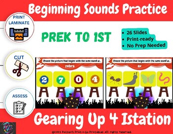 Preview of Beginning Sounds in Words Prek-1st Istation Practice