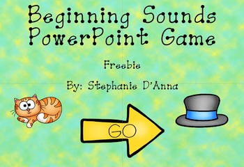 Preview of Beginning Sounds with Short A Words Interactive PowerPoint Game
